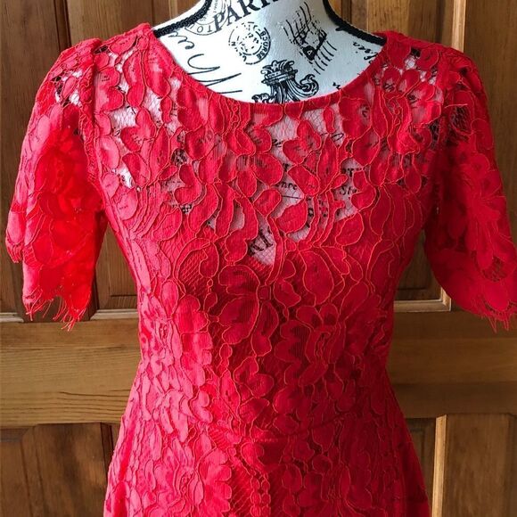 Lulus Pearson Red Lace Dress - Picture 4 of 11